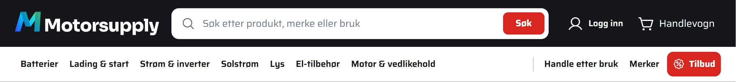 Puls i nettbutikkens header