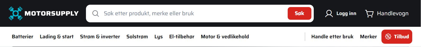 Stempelkors i nettbutikkens header